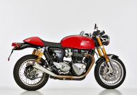 Retro Slip on Ersatzdämpfer - silber Auspuff für: TRIUMPH Speed Twin 1200 DD01, Thruxton R DE01