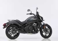 Double Groove Komplettanlage - Endtopf schwarz-matt / Krümmer poliert Auspuff für: KAWASAKI Vulcan S 650 Cafe EN 650 E, Vulcan S 650