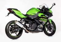 TEC One slip on exhaust super short - silver for: KAWASAKI Ninja 400 EX400G, Z400 ER400D