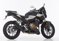 Pro 2 slip on exhaust - matt black for: HONDA CB500X PC64, CBR500R PC62