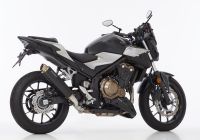 SRC 4 Slip on Ersatzdämpfer - schwarz Auspuff für: HONDA CB500X PC46, CBR500R PC44