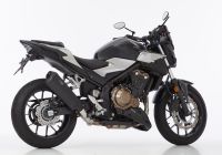 DSX-10 Slip on Ersatzdämpfer - schwarz-matt Auspuff für: HONDA CB500X PC64, CBR500R PC62