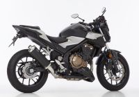 Rac 1 Slip on Ersatzdämpfer - schwarz Auspuff für: HONDA CB500X PC59, CBR500R PC57