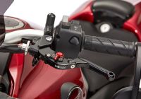 Brake lever adjustable, foldable - black/red for: HONDA CBR600RR PC40, CBR1000RR SC57