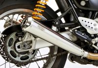 Retro slip on exhaust - silver for: TRIUMPH Bonneville 986MF, Bonneville 908MD