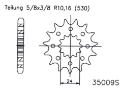 Zahnrad Ritzel 17Z 530