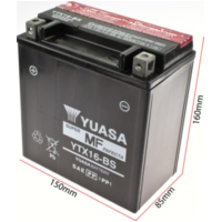 Akku, Motorradbatterie YTX16-BS DIN51492 für: AGM-Batterie 150x87x161mm