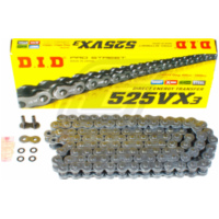 chain X-ring reinforced VX3, 525, 108, Black with rivet lock / usable up to 96kW (130HP) / up to 1000cc