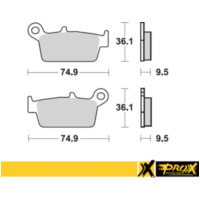 Bremsbeläge for CR125/250/500 '87-01 + YZ125/250 '98-02