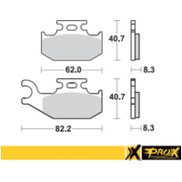 Bremsbeläge for LT-A400 '08-11 + LT-A450 '07-10 (Right)