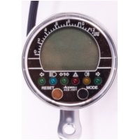 ACE-2901AP Motorcycle and Quad / ATV tachometer with temperature display and 6 indicator light polished aluminum