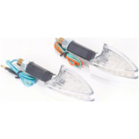 Blinkleuchte, Blinklicht LED Blinker E geprüft chrom paar 40mm Stiel