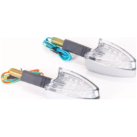 LED Indicator E-Marked alu look pair 40mm stand