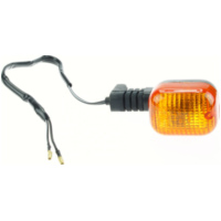 SHIN YO Indicator DUC STYLE, black, amber lens, for front left or rear right side, 6 mm fixing hole, E-mark.