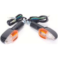 Blinkleuchte, Blinklicht Mini LED Blinker Set Arrow carbon E geprüft - inkl. Widerstand