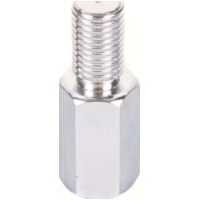 Adapter 10 mm outer thread left turning/ 10 mm inner thread(mirror) left turning thread - chrome