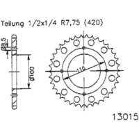 PBR Stahl-Kettenrad 44Z Kr-467-44Z-420