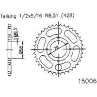 Steel Rear sprocket Ka/Su 36Z Kr-810-36Z-428