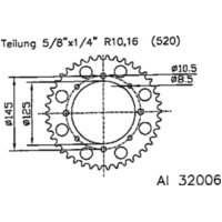 Aluminium-Kettenrad 41Z 520 K51-32006-41