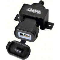 Usb Fix Omega, 12/24V Usb charger with screw fixing and fork connectors