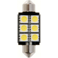 12V Hyper-Led 18 - 6 SMD x 3 chips - 15x36 mm - SV8,5-8 - 1 pcs - D/Blister - White - Double polarity - Built-in resistor