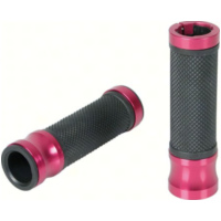 "Metal Grips" handle bar grips - red