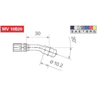 Fitting 10,2 mm, 20° gewinkelt, blau