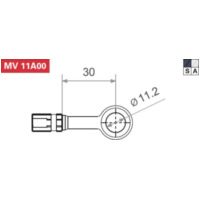 Fitting 11,2 mm, gerade, Aluminium