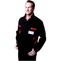 Bundjacke mit Logos Größe 52 schwarz-rot