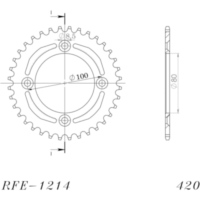 Steel-Rear Sprocket / Chain Wheel Supersprox 420/38t black