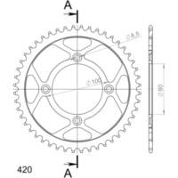 Steel-Rear Sprocket / Chain Wheel Supersprox 420/47t black 10101-47