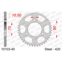 Stahl-Kettenrad AFAM 420 - 45Z Silber 1010345