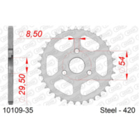 Steel Chain Wheel - Rear Sprocket AFAM 420 - 35t SILVER 1010935