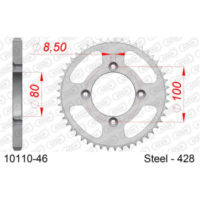 Stahl-Kettenrad AFAM 428 - 46Z Silber 1011046