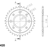 Steel-Rear Sprocket / Chain Wheel Supersprox 420/37t black 10117-37