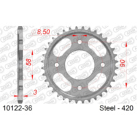 Steel Chain Wheel - Rear Sprocket AFAM 420 - 36t SILVER 1012236
