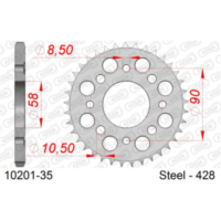 Stahl-Kettenrad AFAM 428 - 35Z Silber 1020135