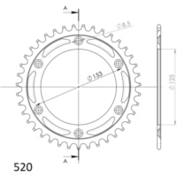 Stahl-Kettenrad Supersprox 520/38Z schwarz