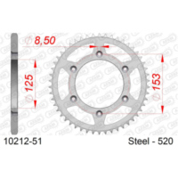 Stahl-Kettenrad AFAM 520 - 51Z Silber 1021251