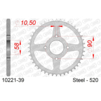 Stahl-Kettenrad AFAM 520 - 36Z Silber 1021536