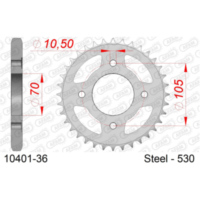 Steel Chain Wheel - Rear Sprocket AFAM 520 - 40t SILVER 1031840