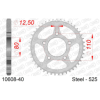 Stahl-Kettenrad AFAM 530 - 41Z Silber 1060541