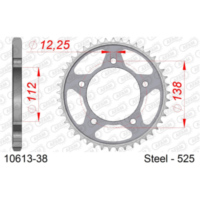Steel Chain Wheel - Rear Sprocket AFAM 530 - 44t SILVER 1060544