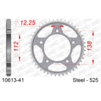 Stahl-Kettenrad AFAM 530 - 45Z Silber 1060545
