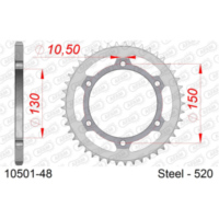 Stahl-Kettenrad AFAM 520 - 36Z Silber 1040636