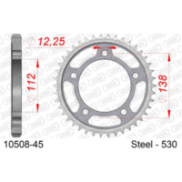 Stahl-Kettenrad AFAM 530 - 37Z Silber 1050537