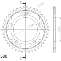 Steel-Rear Sprocket / Chain Wheel Supersprox 530/40t black 10508-40