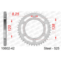 Stahl-Kettenrad AFAM 530 - 44Z Silber 1050844