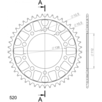 Steel-Rear Sprocket / Chain Wheel Supersprox 520/44t black 10509-44