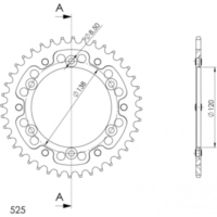 Stealth-Rear Sprocket / Chain Wheel Supersprox 525/38t red